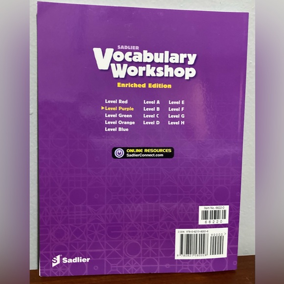 📚NEW❗️❗️Vocabulary Workshop Enriched Student Edition Grade 2 (Purple) - Picture 2 of 3